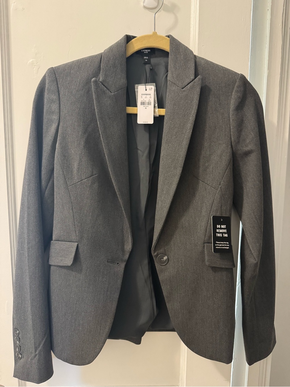 Express Charcoal Gray Women's Tailored Blazer